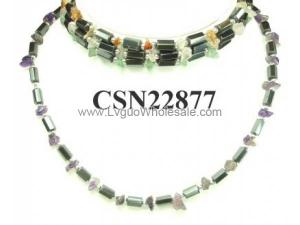 Semi precious Stone Hematite Beads Chain Choker Fashion Women Necklace